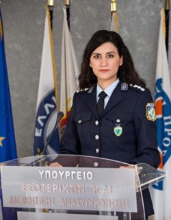 Η εκπρόσωπος Τύπου της Ελληνικής Αστυνομίας, Ιωάννα Ροτζιώκου.