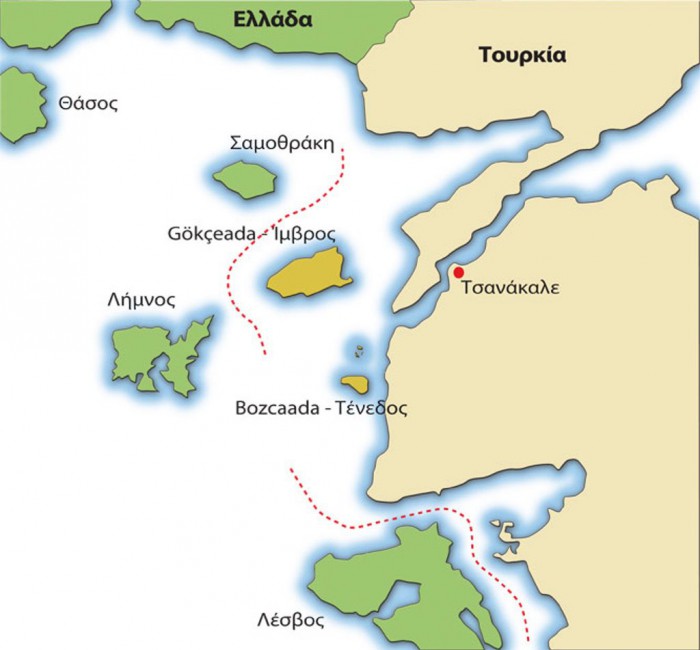 Η Ιμβρος είναι νησί του Αιγαίου, το οποίο ανήκει στην Τουρκία και διοικητικά στην νομαρχία του Τσανάκαλε. Βρίσκεται στο Βόρειο Αιγαίο, στην είσοδο του Ελλήσποντου. Εχει έκταση 279 τετραγωνικά χιλιόμετρα και πληθυσμό 8.644 κατοίκων (2014), εκ των οποίων περίπου 300 είναι Έλληνες
